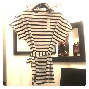 Ann Taylor striped blouse with side tie
